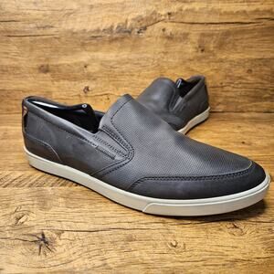 ECCO Gray Soft 7 Leather Slip on casual sneaker shoes sz 10